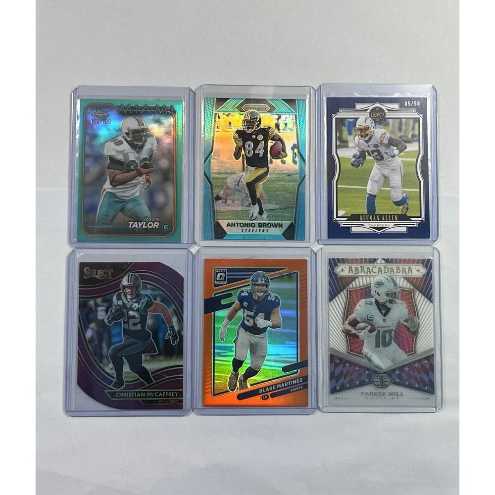 NFL Card Lot Numbered /50 /199 Brown Allen McCaffrey Hill Taylor Martinez 6pc